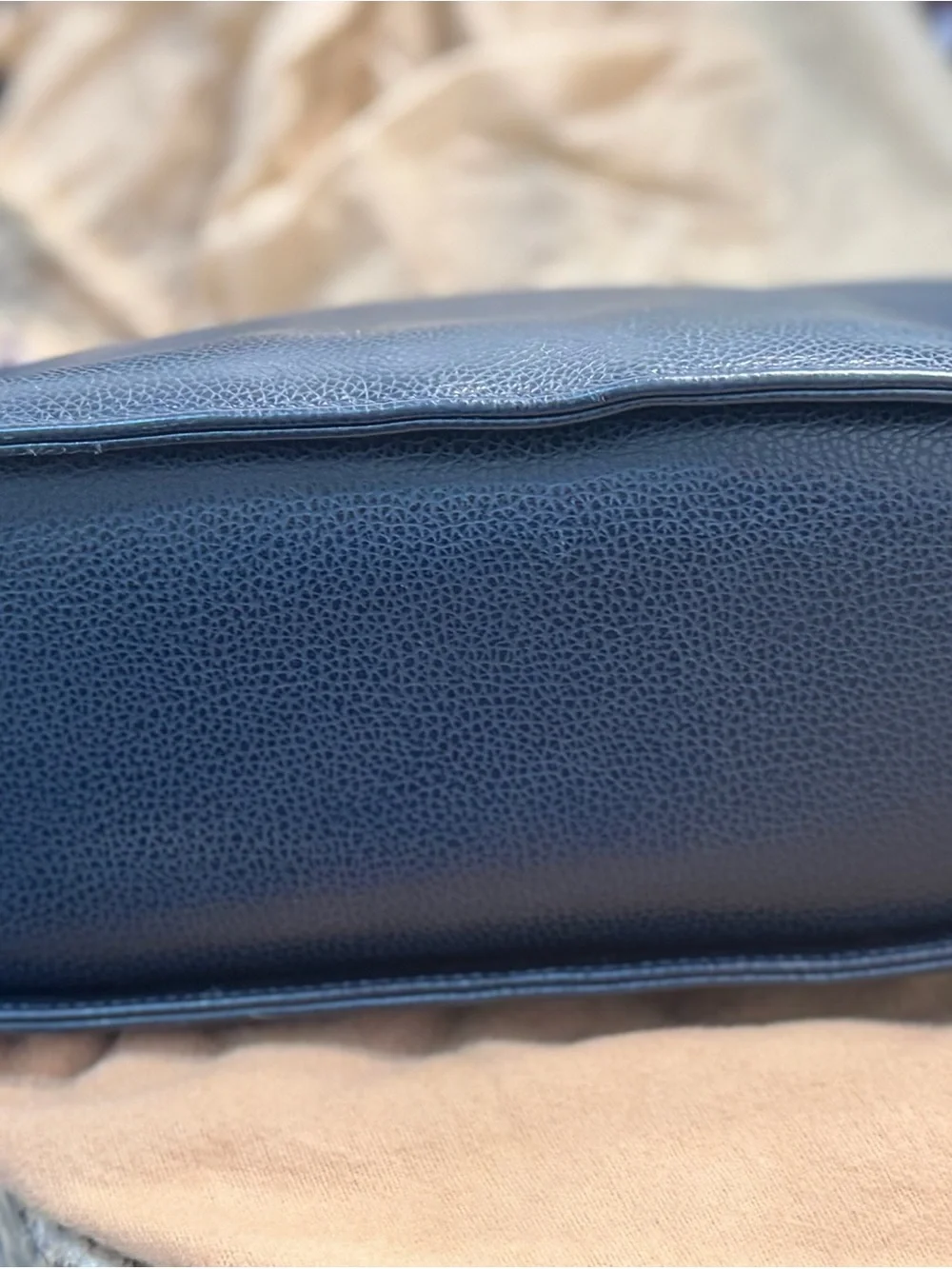 Coach Blue Leather Crossbody with Gold Hardware